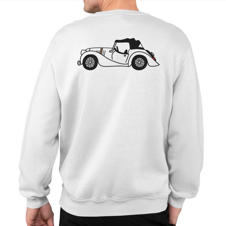 White Morgan 44 44 Car Drawing Sweatshirt Back Print