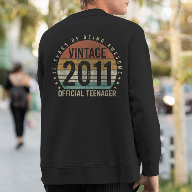 13 Yr Old Vintage 2011 Official Nager 13Th Birthday Sweatshirt Back Print
