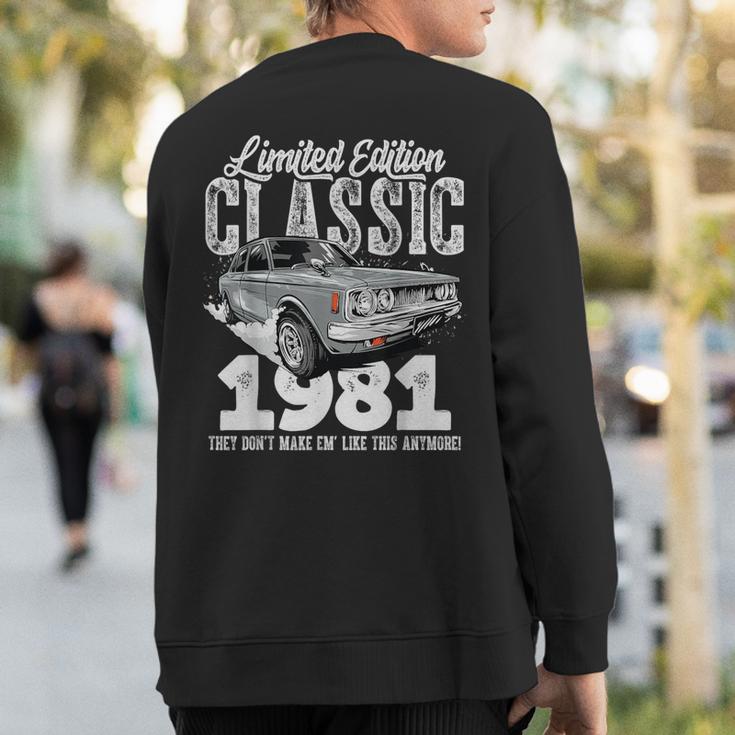 42Nd Birthday Vintage Classic Car 1981 B-Day 42 Year Old Sweatshirt Back Print