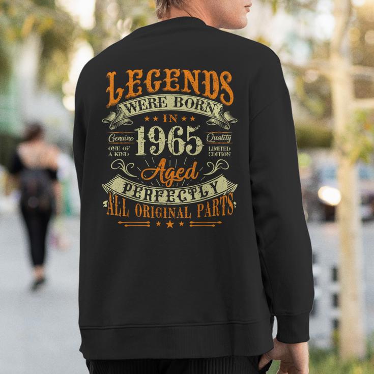 58Th Birthday 58 Years Old Vintage Legends Born In 1965 Sweatshirt Back Print