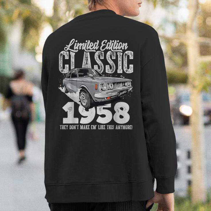 65Th Birthday Vintage Classic Car 1958 B-Day 65 Year Old Sweatshirt Back Print