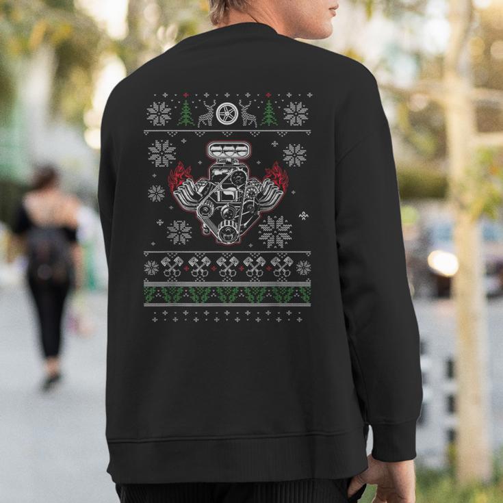 Awesome Ugly Christmas V8 Muscle Car Sweatshirt Back Print