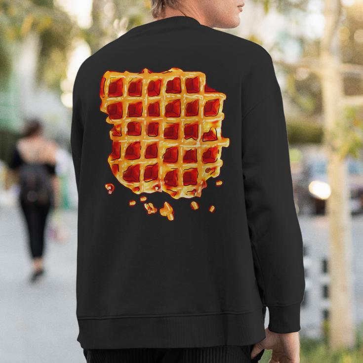 Belgian Waffle Syrup Breakfast Food Snack Waffle Lover Sweatshirt Back Print