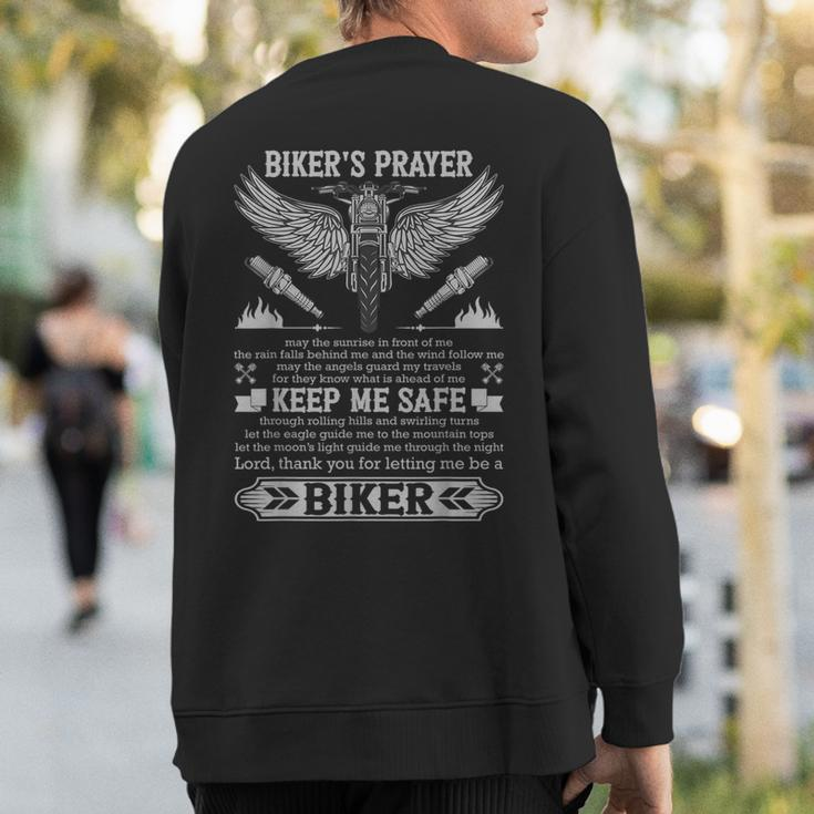 Bikers Prayer Biker Stuff Motorcycle Rider Vintage Sweatshirt Back Print