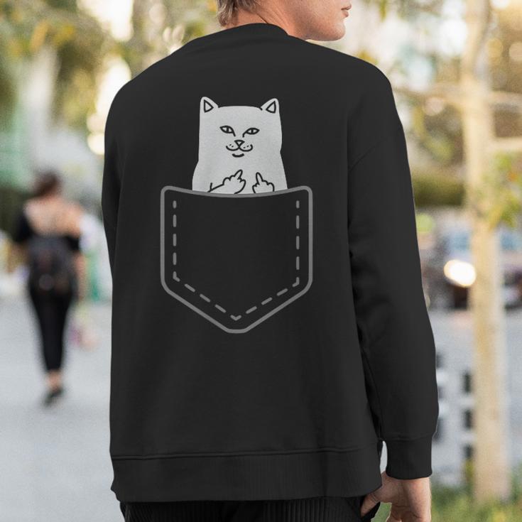 Cat Flipping Off Cat Sweatshirt Back Print