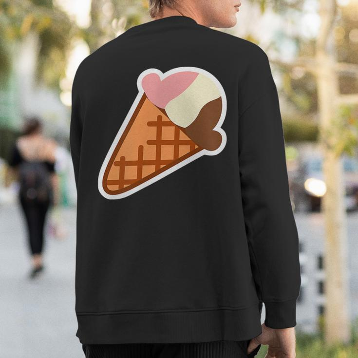 Chocolate Strawberry Vanilla Neapolitan Dessert Ice Cream Sweatshirt Back Print