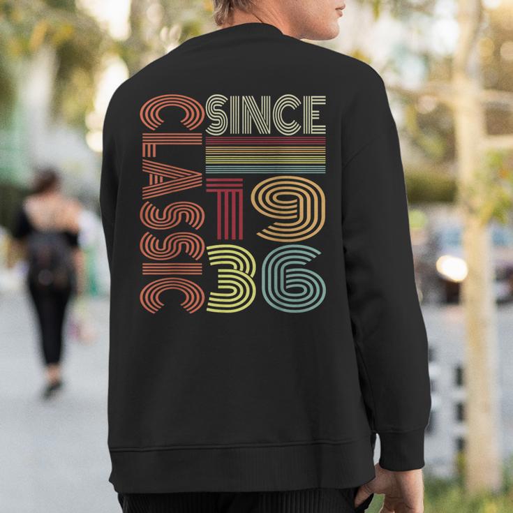 Classic Since 1936 Vintage Retro Style Birthday Graphic Sweatshirt Back Print