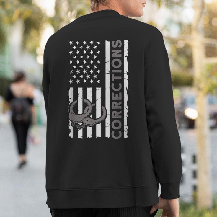 Correctional Officer Corrections Thin Silver Line Sweatshirt Back Print