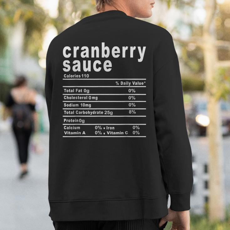 Cranberry Sauce Nutrition Facts Thanksgiving Sweatshirt Back Print