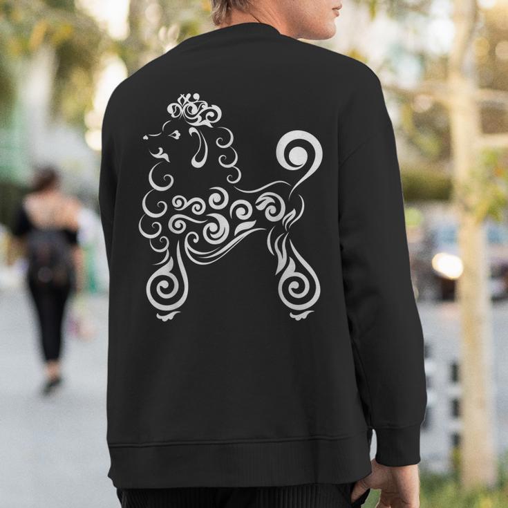 Cute Poodle Lace Artistic Pattern Sweatshirt Back Print