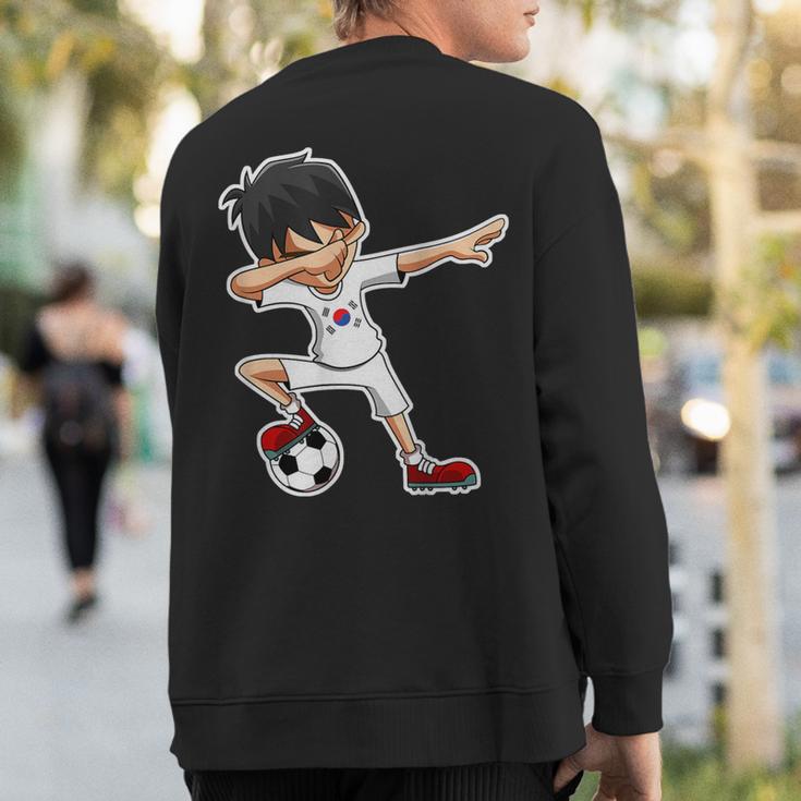 Dabbing Soccer Boy South Korea Korean Flag Jersey Sweatshirt Back Print