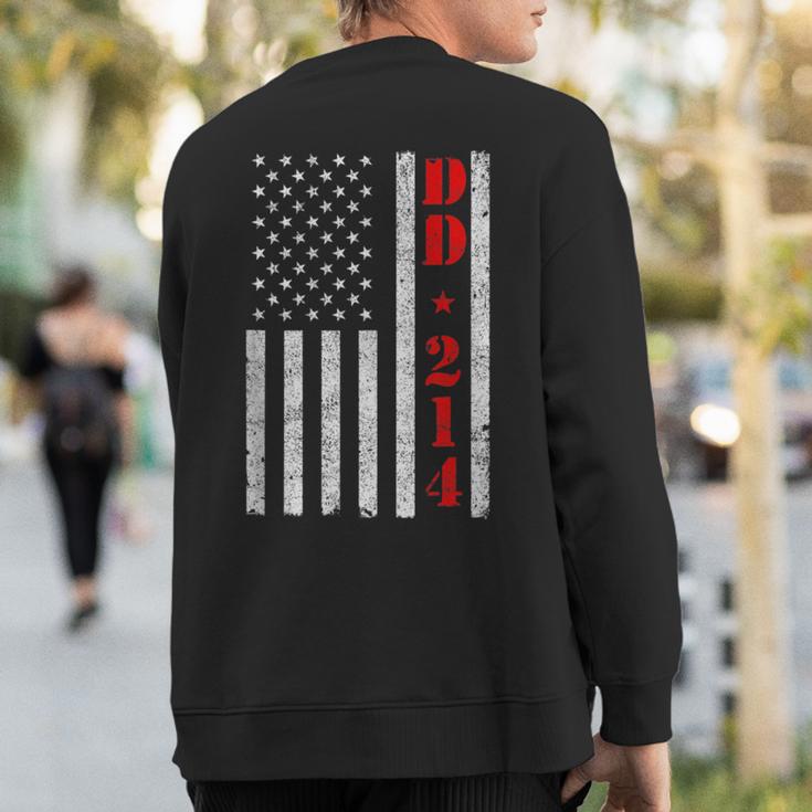 Dd-214 Alumni Vintage American Flag Us Military Veteran Sweatshirt Back Print