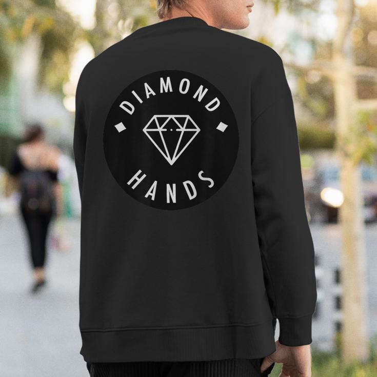 Diamond Hands Black & White Wsb Stock Trading Trader Meme Sweatshirt Back Print