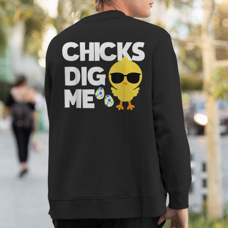 Easter Chicks Dig Me BoysToddler Men Sweatshirt Back Print