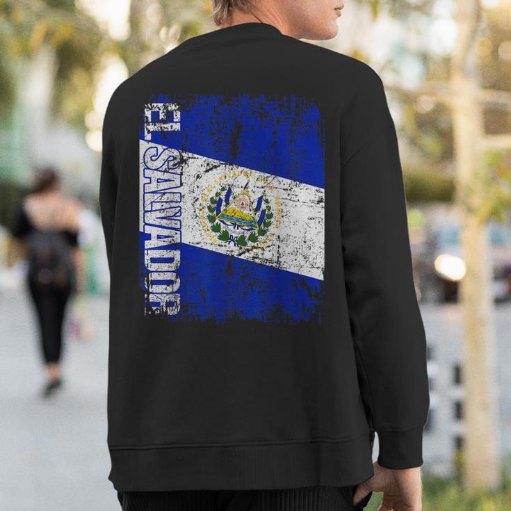 El Salvador Flag Vintage Distressed El Salvador Sweatshirt Back Print