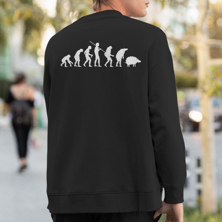 Evolution Of Man To Sheep Wake Up Sheeple Conspiracy Sweatshirt Back Print