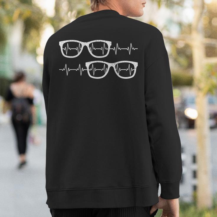 Eyeglass Heartbeat Optician Eye Doctor Ophthalmology Sweatshirt Back Print