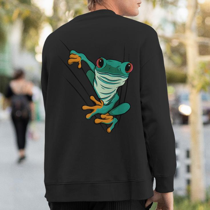 Frog Animal Motif Animal Print Frog Sweatshirt Back Print