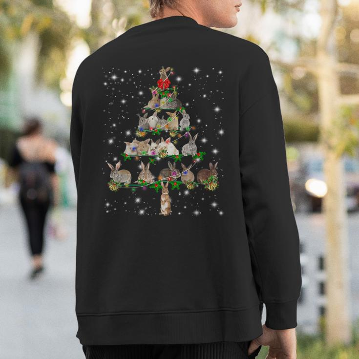 Rabbits Christmas Tree Ornament Decor Sweatshirt Back Print