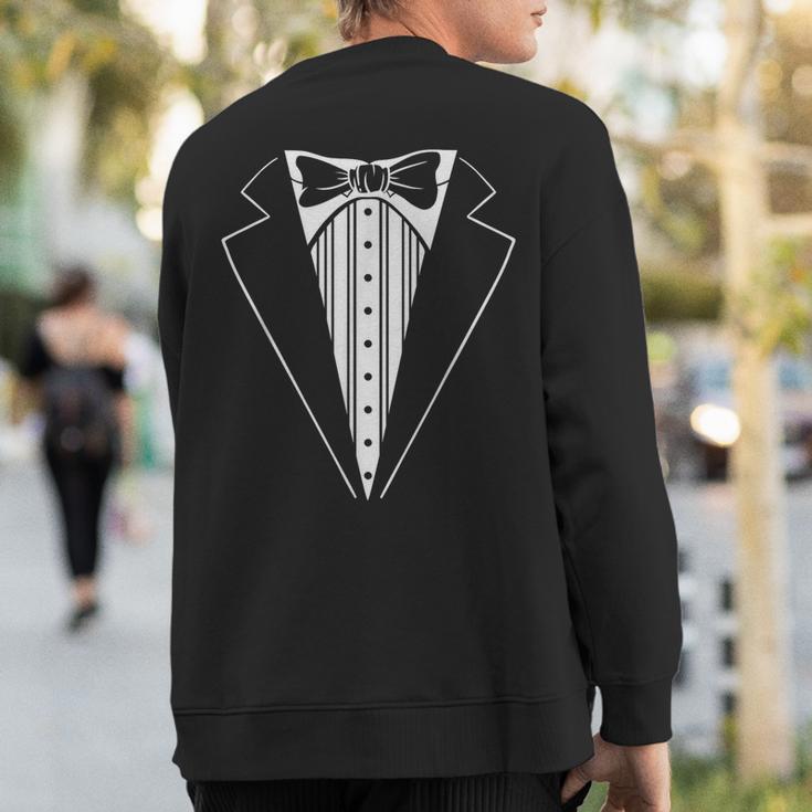 Tux For Wedding Prom Batchelor Tuxedo Costume Sweatshirt Back Print