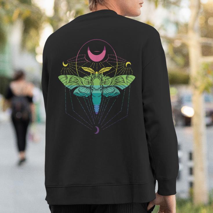 Goth Moth And Crescent Moon Creepy For Goths Sweatshirt Back Print