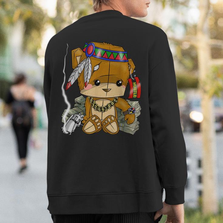 Hustle Clothing For Native American Bear Hustler Spirit Sweatshirt Back Print