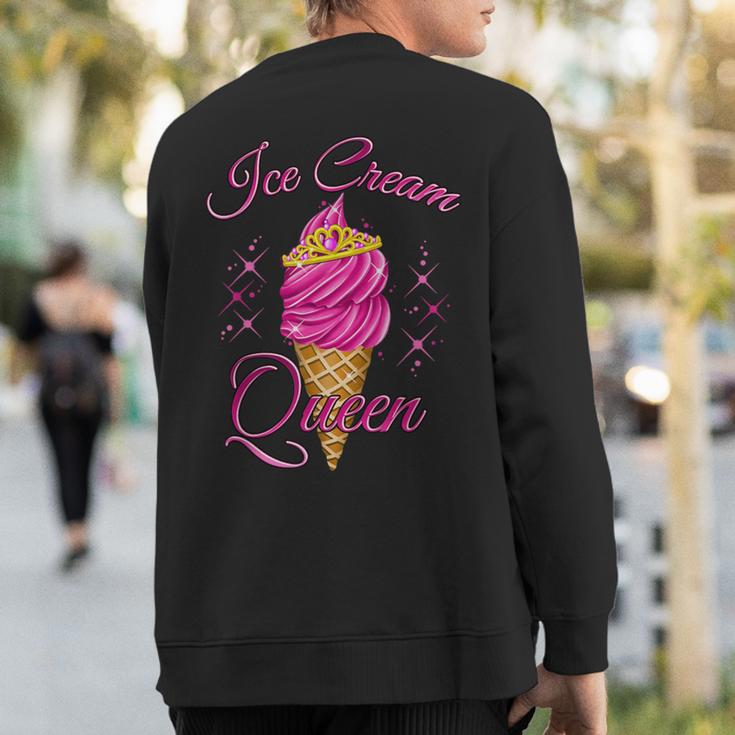 Ice Cream Queen Pink Raspberry Strawberry Ice Cream Summer Sweatshirt Back Print