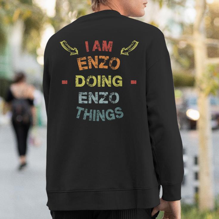 I'm Enzo Doing Enzo Things Cool Christmas Sweatshirt Back Print