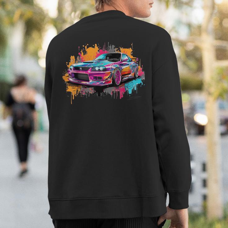 Jdm Car Tuning Japanese Domestic Market Automotiv Drifting Sweatshirt Back Print