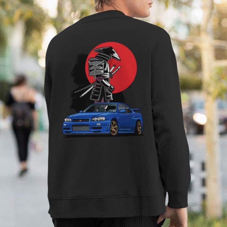 Jdm Skyline R34 Car Tuning Japan Samurai Drift Sweatshirt Back Print