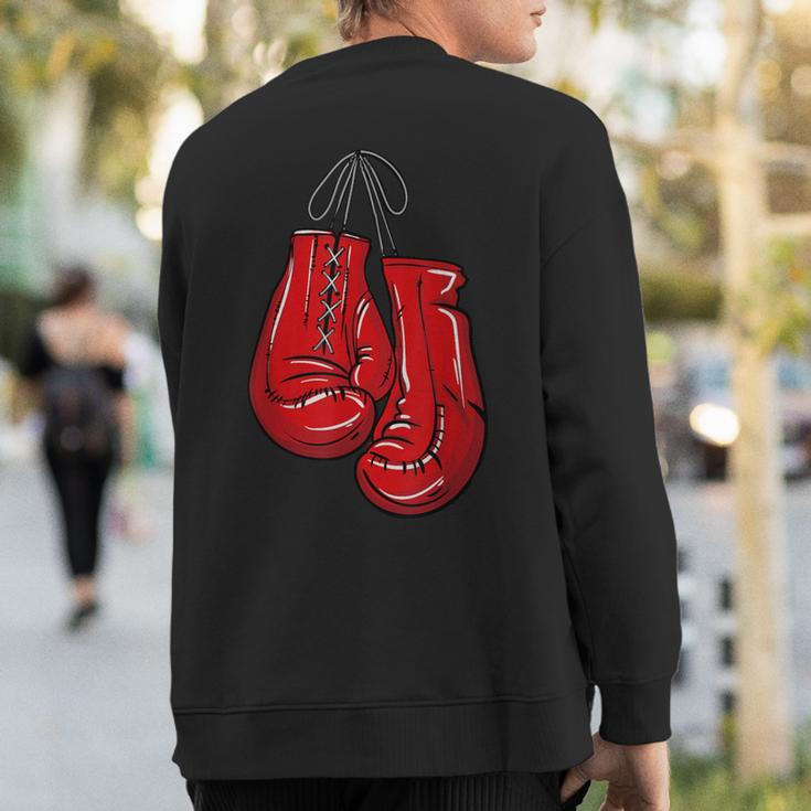 Love Boxing Gloves Illustration Boxer Sweatshirt Back Print