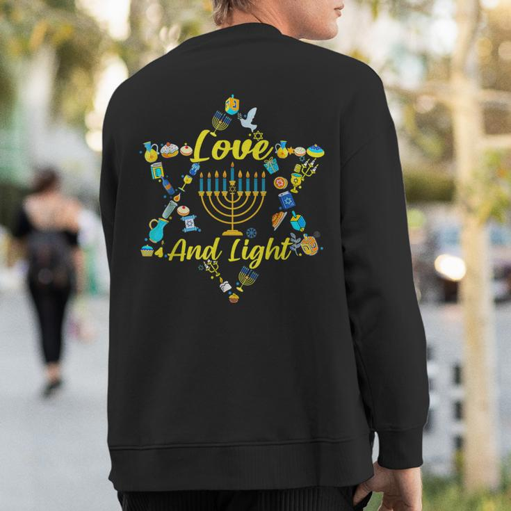 Love And Light Hanukkah Jew Menorah Jewish Chanukah Sweatshirt Back Print