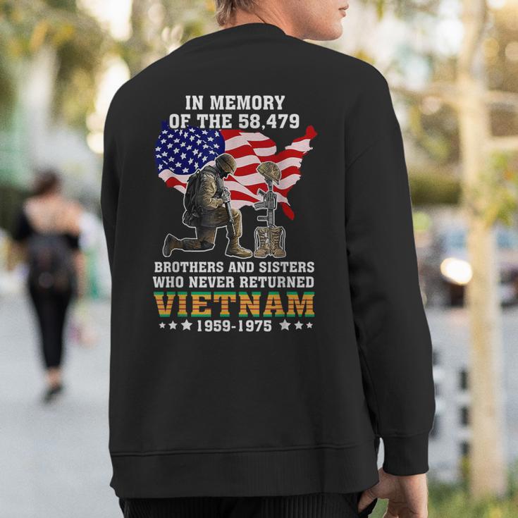 In Memory Of The 58479 Vietnam Veteran Stand For Us Flag Sweatshirt Back Print