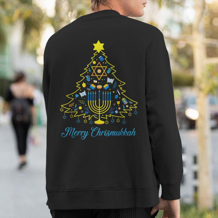 Merry Chrismukkah Christmas Tree Menorah Hanukkah Jewish Sweatshirt Back Print