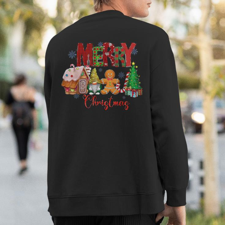 Merry Christmas Candy House Lemon Gnome Gingerbread Pajamas Sweatshirt Back Print