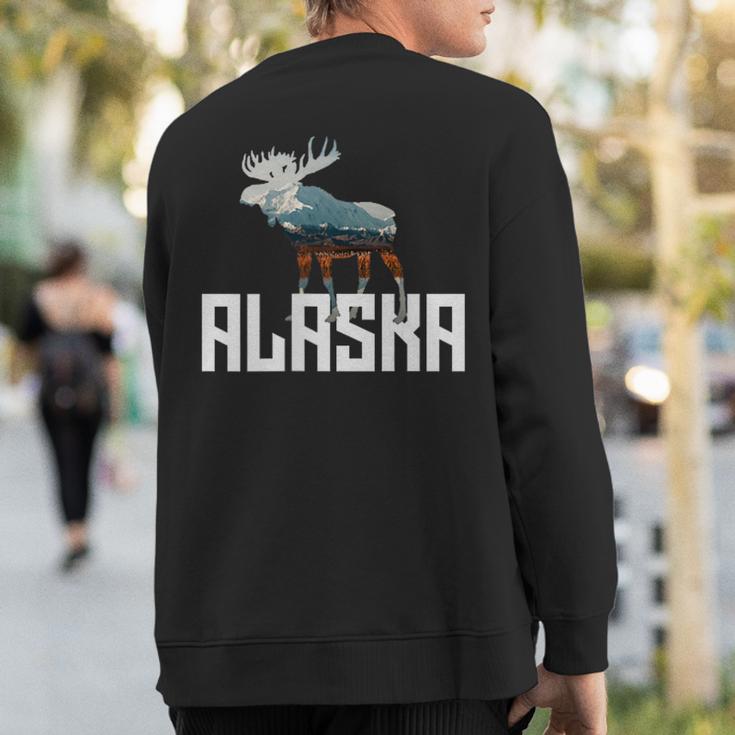 Moose Alaska Last Frontier Alaska Bear Sweatshirt Back Print