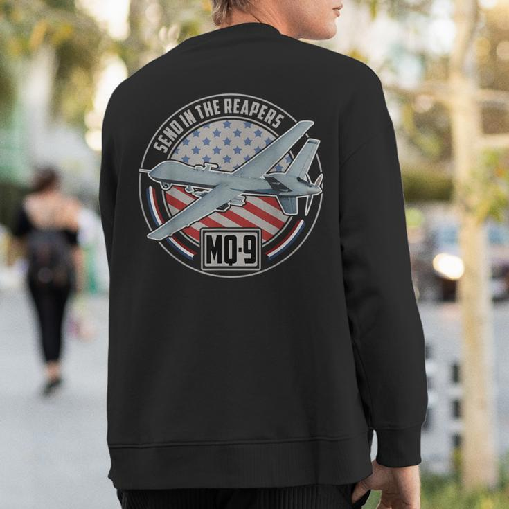 Mq-9 Reaper Uav Us Military Drone Us Patriot Sweatshirt Back Print