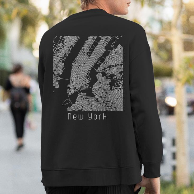 New York City Vintage Street Map Travel Souvenir Sweatshirt Back Print