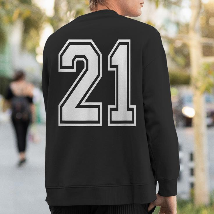 Number 21 Birthday Varsity Sports Team Jersey Sweatshirt Back Print