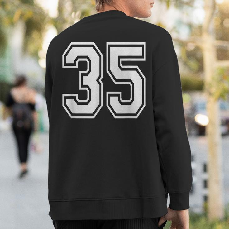 Number 35 Birthday Varsity Sports Team Jersey Sweatshirt Back Print