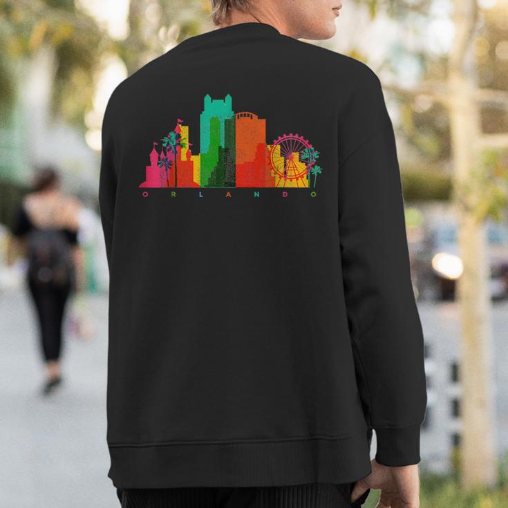 Orlando Skyline Florida Colorful Vintage Orlando Fl Sweatshirt Back Print