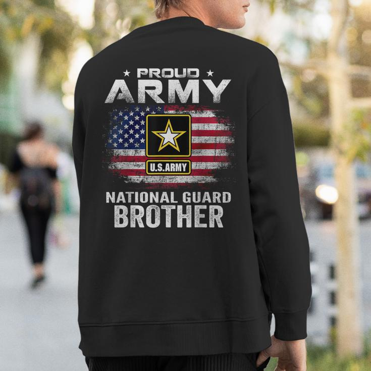 Proud Army National Guard Brother With American Flag Sweatshirt Back Print