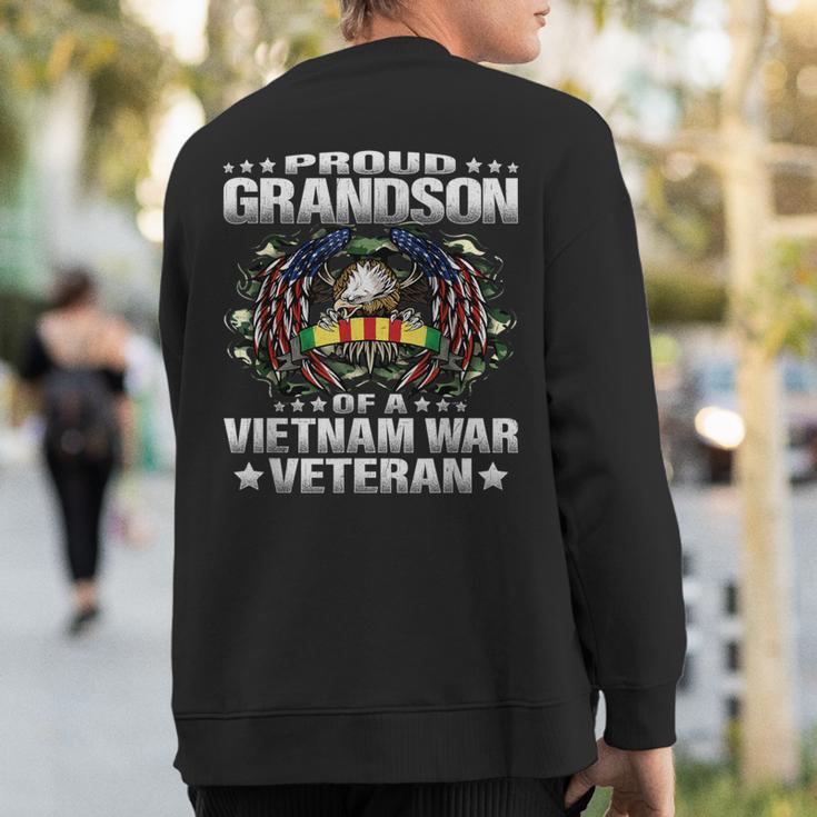 Proud Grandson Of A Vietnam Veteran Military Vets Family Sweatshirt Back Print