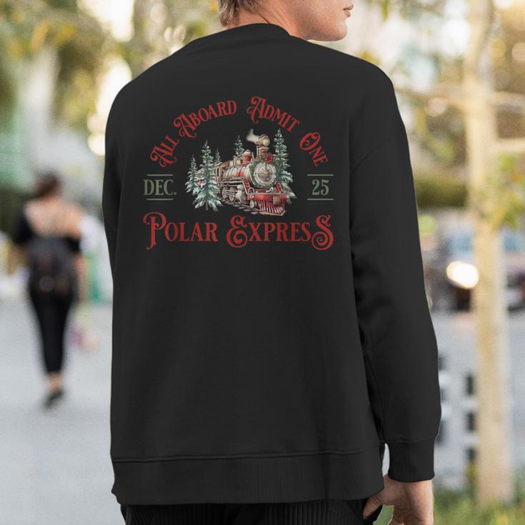Retro North Pole Polar Express All Abroad Family Matching Sweatshirt Back Print