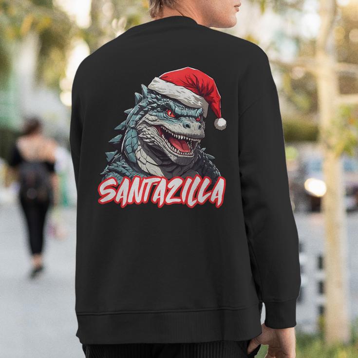 Santazilla Japanese Monster Kaiju Christmas Sweatshirt Back Print