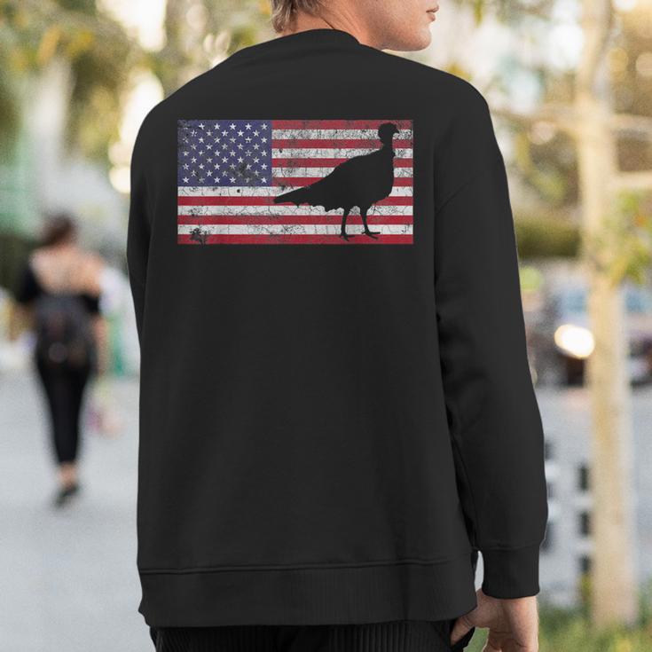 Turkey HuntingAmerican Flag Usa 4Th Of July Bird Sweatshirt Back Print