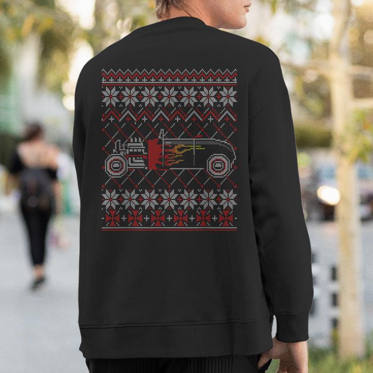 Ugly Christmas Sweater Fancy Cars Christmas Hot-Rod Racing Sweatshirt Back Print