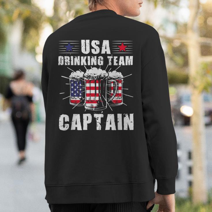 Usa Drinking Team Captain 4Th Of July Patriotic Sweatshirt Back Print