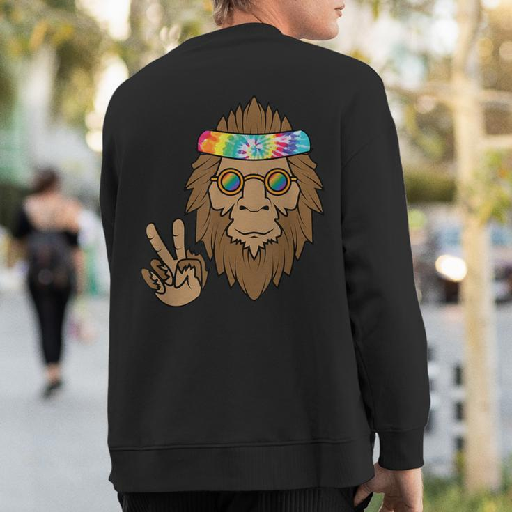 Vintage Hippie Tie Dye Peace Sign Symbol Sasquatch Bigfoot Sweatshirt Back Print