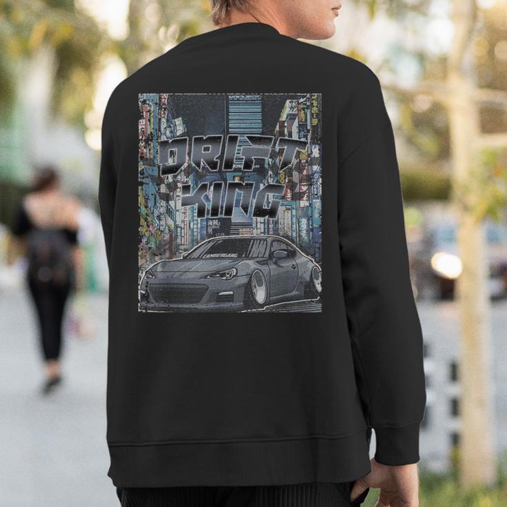 Vintage Streetwear Drift Car Graphic Apparel Sweatshirt Back Print